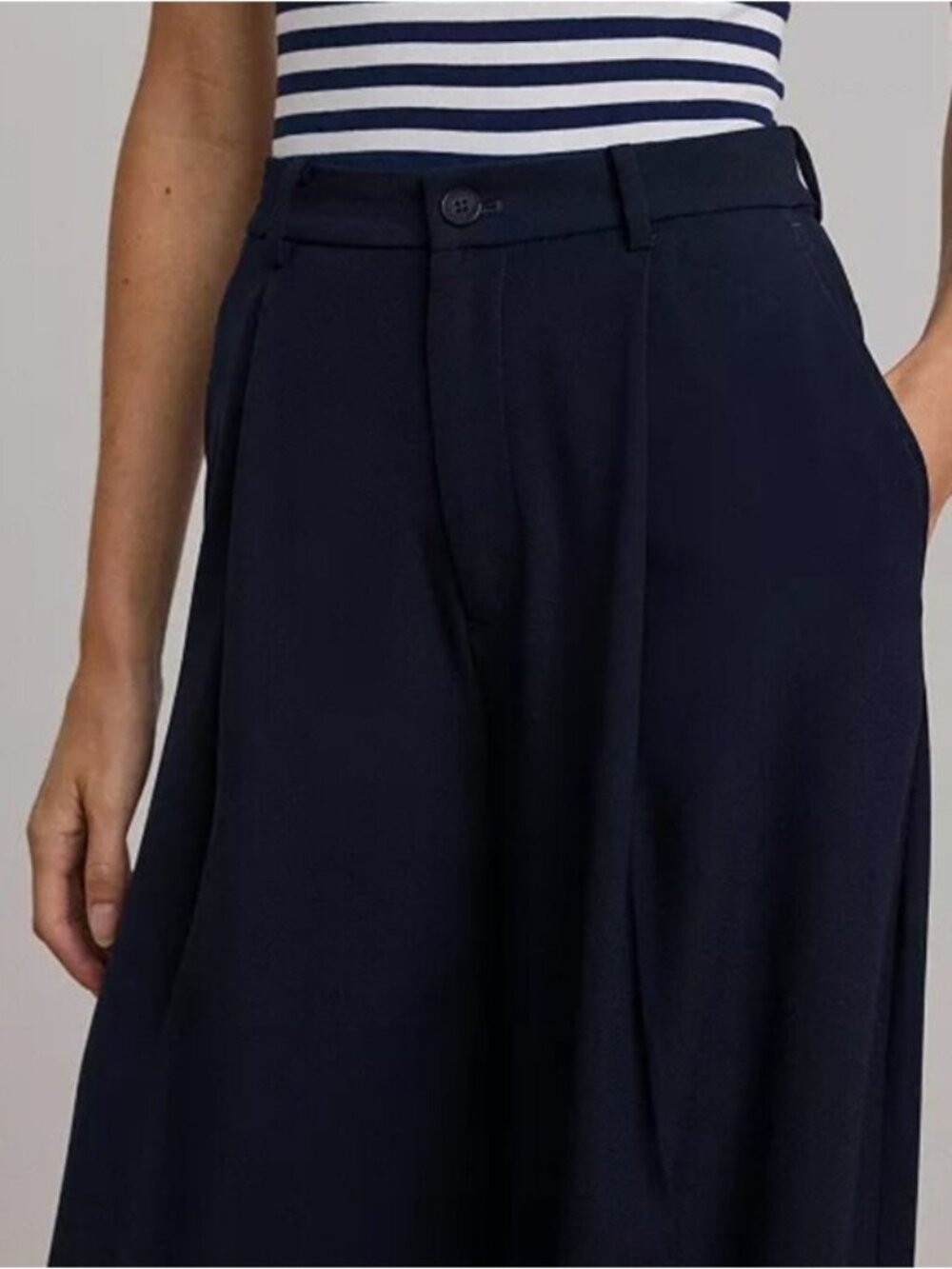 Lauren Ralph Lauren Black Label Double-Faced Georgette Wide-Leg Pant New Size 14 - Picture 4 of 13